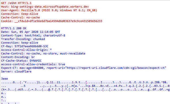 Stager GET request in Wireshark