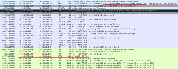 Wireshark capture